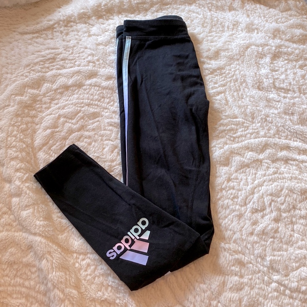 Black and rainbow adidas’s leggings